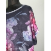 Bluzka w stylu oversize ze wzorem kolorowe kwiaty - biodra 138cm